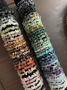 Chip Bead Beaded Stretch Bracelet Gemstone Crystal Healing ~ Reiki Infused - Picture 1 of 2