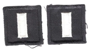 Cloth Military Badge:  Lieutenant JG or 1st Lieutenant (pair) - on black twill - Picture 1 of 1