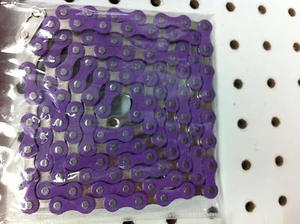 BICYCLE CHAIN 1/2 X 1/8 X 112 LINK PURPLE/CHROME  BMX CRUISER LOWRIDER CYCLING - Picture 1 of 1