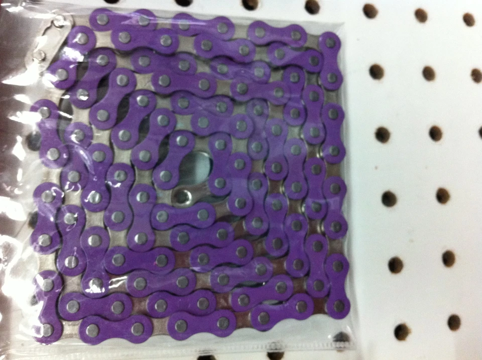 BICYCLE CHAIN 1/2 X 1/8 X 112 LINK PURPLE/CHROME  BMX CRUISER LOWRIDER CYCLING - Image 1 of 1