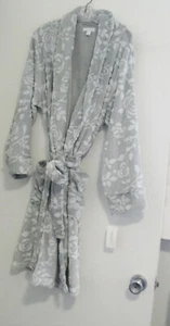 Charter Club Womens Plush Floral Short Wrap Robe Blue Carved Sz M/L - NWT - Picture 1 of 1