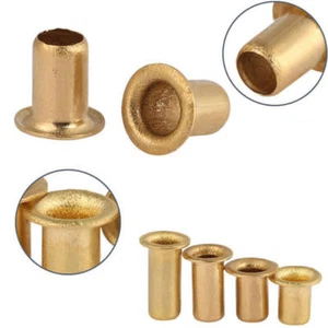 M3 M4 Brass Metric Eyelet Rivets Thread Through Nut Hollow Hole Grommet Fastener - Picture 1 of 6