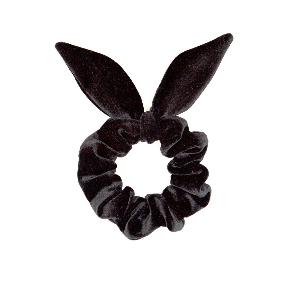Black Velvet Hair Scrunchie with Removable Bow - Image 1 of 1