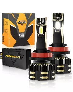 AUXBEAM H11 LED Headlight Kit Low Beam Bulbs Super Bright 6500K White 25000LM GX - Picture 1 of 11