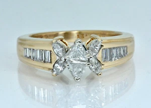 .95ctw Diamond Solitaire with Accents Engagement Ring 14k Yellow Gold lot 5 - Picture 1 of 9