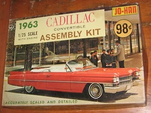 Kit convertible Johan 1963 Cadillac # S-963 caja plana stock 1/25 Jo-Han sin construir 63 - Imagen 1 de 10