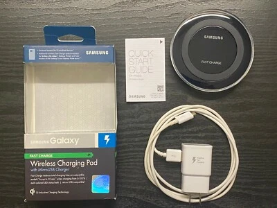 Samsung Fast Charge Qi Wireless Charging Pad with MicroUSB Wall Charger, Black - Image 1 of 4