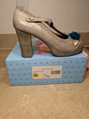 LICENCIA POÉTICA LONDRES MUJER GRIS CUERO CORREA EN T Mary Jane TACONES Foto 1 de 4