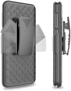 For Samsung Galaxy S9 - HARD HOLSTER KICKSTAND COMBO CASE COVER BELT CLIP BLACK - Picture 1 of 3