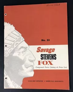 SAVAGE STEVENS FOX 1956 Component parts No. 55 price list gun catalog - Picture 1 of 11