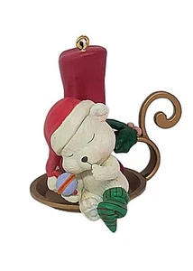 Vtg 1994 Enesco Sweet Dreams Christmas Ornament Mouse Sleeping Candlestick VHTF - Picture 1 of 5