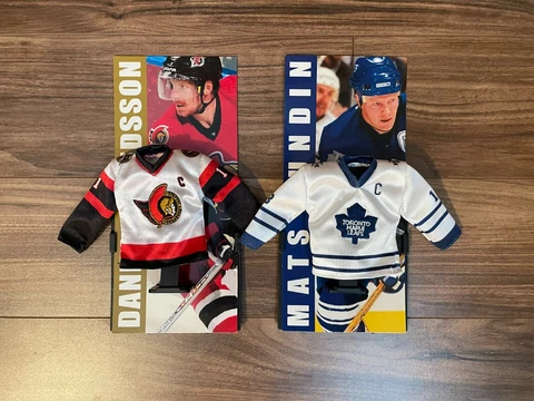Daniel Alfredsson & Mats Sundin 2003 McDonald's Hockey Heroes Mini NHL Jersey Cover