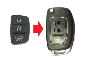 RFC 3 botones almohadilla de goma para Hyundai I10 I20 I40 IX35 Tucson remoto - Imagen 1 de 2