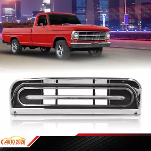 Fit For 67-72 FORD TRUCK F100 F250 CHROME W/ SILVER & BLACK DASH BEZEL - Picture 1 of 12