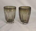 Set of 2 Smokey brown bubble glass thick art glass tumbler recycled glass NWOB