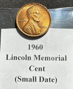 1960 P Lincoln Memorial Small Date - 1 coin - from BU cent roll - Picture 1 of 5