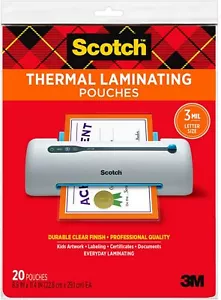 Scotch Sacchetti Termici per Laminazione, (8,9 x 11,4 Pollici) Spessore 3 mil (Confezione da 20) - Foto 1 di 13