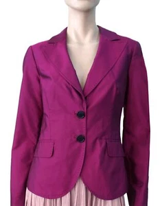 ETRO sz 44 Purple Silk Cropped Blazer Jacket 8 - Picture 1 of 4