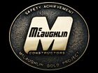 KL07106 *NOS* 1981 **McLAUGHLIN CONSTRUCTORS - GOLD PROJECT** SOLID BRASS BUCKLE