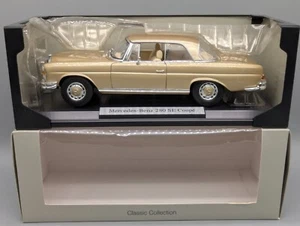 Maquetas de coches 1:18 Norev Mercedes Benz 280 SE Coupe 1969 dorado metálico en embalaje original - Imagen 1 de 10