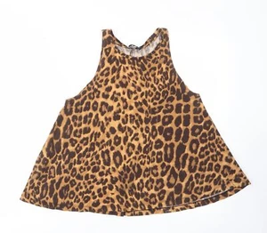ASOS Womens Brown Animal Polyester Blend Camisole Tank Size 8 - Picture 1 of 10