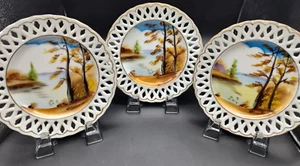 Sphinx Vintage Hand Painted Plates( Set of 3) - Picture 1 of 6