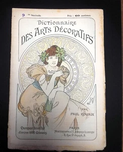 1901 ALPHONSE MUCHA ART NOUVEAU DICTIONNAIRE DES ARTS DECORATIFS LITOGRAFIA - Foto 1 di 10