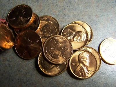 (1) Coin - 1956 D Lincoln Cent - Original Roll -- BU  Proof Like - FREE SHIPPING - Image 1 of 4