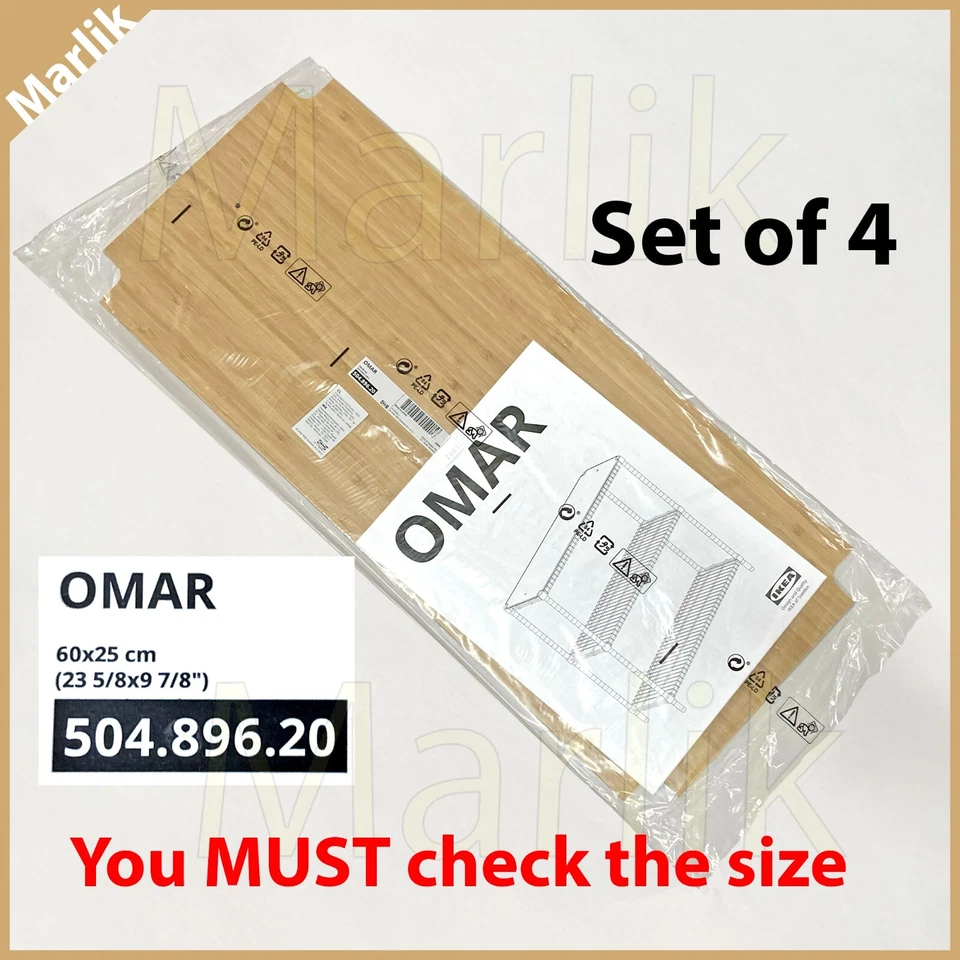 4 x Ikea OMAR Bamboo Shelf liner 23 ⅝×9 ⅞" For Omar Storage System 504.896.20