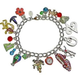 Kirks Folly OFF TO SEE THE WIZARD CHARM BRACELET  silvertone -  wizard of oz - Picture 1 of 2