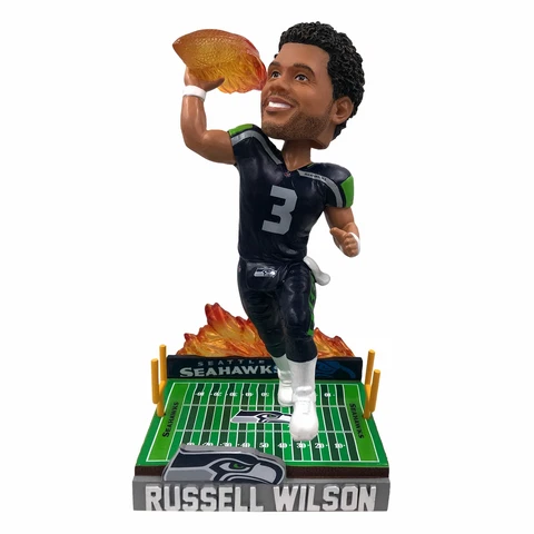 Russell Wilson Seattle Seahawks On Fire Bobblehead NFL Cover