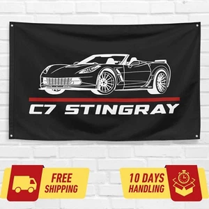 For Chevrolet Corvette C7 Stingray Convertible Enthusiast 3x5 ft Flag Banner - Picture 1 of 2
