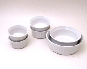 Cazuela Ramekins de gres blanco francés Corningware 4 oz 7 oz 16 oz 24 oz 6 tazones - Imagen 1 de 4