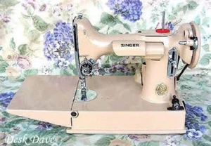 Máquina de coser Desk Dave's "CLASSIC BRONCEADO"" Singer peso pluma 221. - Imagen 1 de 2