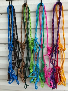 New Natural Horsemanship 4 Knot TWISTED Cowboy Rope Halter Bitless Bridle AHE - Picture 1 of 49