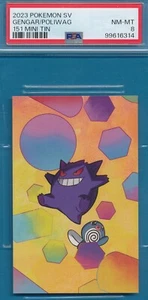 PSA 8 GENGAR POLIWAG PUZZLE PIECE 2023 POKEMON 151 MINI TIN GRADED NM-MINT TPHLC - Picture 1 of 5