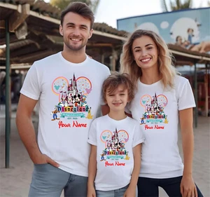 Personalised Disney Paris Adult Kids T-Shirt Disneyland Family Vacation T shirt - Picture 1 of 10