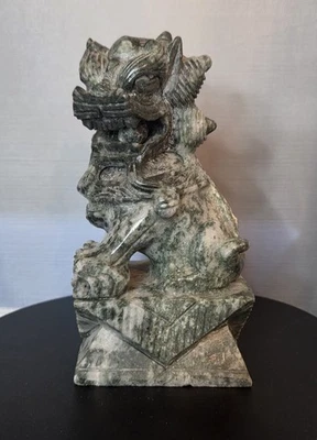 De colección Tallado a Mano Jade Imperial Foo (Fu) Perro León 6"x3" 🐲 Bola en Boca 2 lb Foto 1 de 4