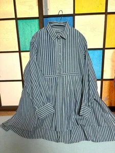 Ichi Antiquitäten Tunika Bluse Streifenmuster weiß blau Farbe aus Japan One Size - Bild 1 von 24