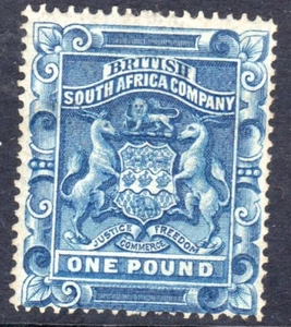 RHODESIA QV SG10 1892 £1 AZUL PROFUNDO MTD COMO NUEVO c £325 - Imagen 1 de 2