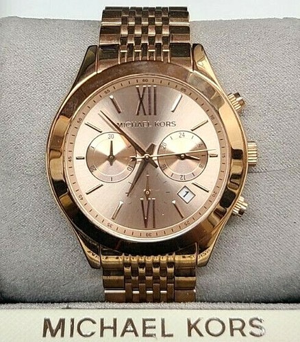 Orologio Cronografo Michael Kors Bracciale Acciaio Inox Oro Rosa MK5775