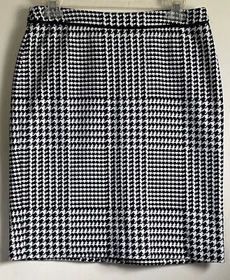 Falda Talbots Petite para mujer 6P negra blanca a cuadros multipatrón hasta la rodilla nueva sin etiquetas Foto 1 de 4