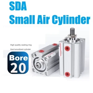 SDA20 Doppelwirkzylinder Pneumatisch Kompaktluftzylinder Bohrung 20mm 100mm Hub - Bild 1 von 64