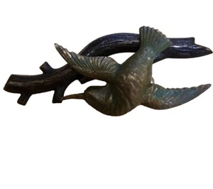 Vintage Brooch Pin Enamel Hummingbird Bird Silver tone 2" - Picture 1 of 6