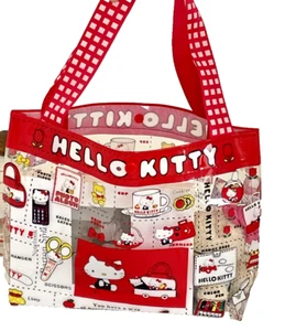 Sanrio Hello Kitty Handbag Cute PVC Transparent Large Capacity Portable Bag - Picture 1 of 3