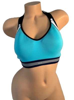 SUJETADOR DEPORTIVO TURQUESA VICTORIA'S SECRET VSX CIERRE TRASERO SOPORTE MÁXIMO 32D Foto 1 de 4