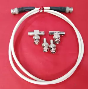 10b2 Koaxial Ethernet Kabel, 2x BNC T-Stück & 2x Terminator 10base2 Kit, ca. 1m - Bild 1 von 6