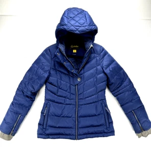 Cabela's Goose Down Puffer Casper Womens Blue Small 650 Jacket Parka Hooded - Picture 1 of 20