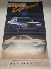 Dodge Diplomat/ Chrysler New Yorker 1980s Original Sales Brochure/ Pamphlet