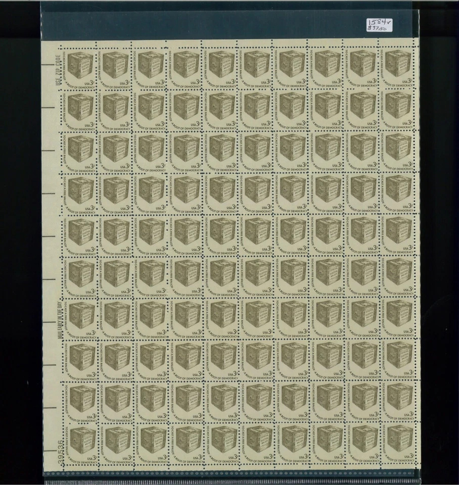 1975 United States Postage Stamp #1584v Plate No. 39536 Mint Full Sheet - Image 1 of 1